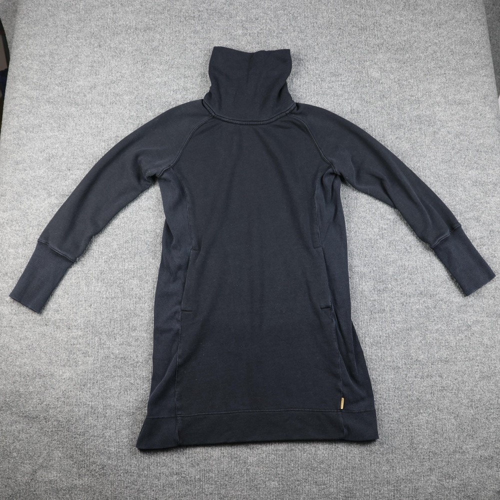 Merrell‎ Tunic Sweatshirt Dress Womens Small Black Cowl Neck Pockets WFA-1771